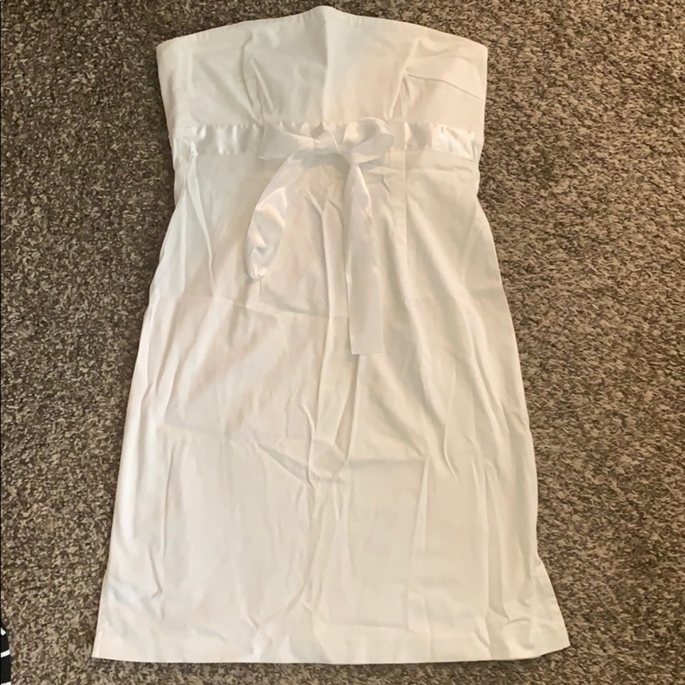 White Strapless Dress w/ Bow